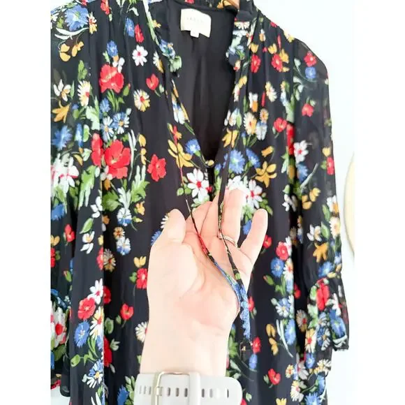 Sezane Sézane | India Dress Black Floral | Sz 36 // US Sz 4 - Picture 6 of 12